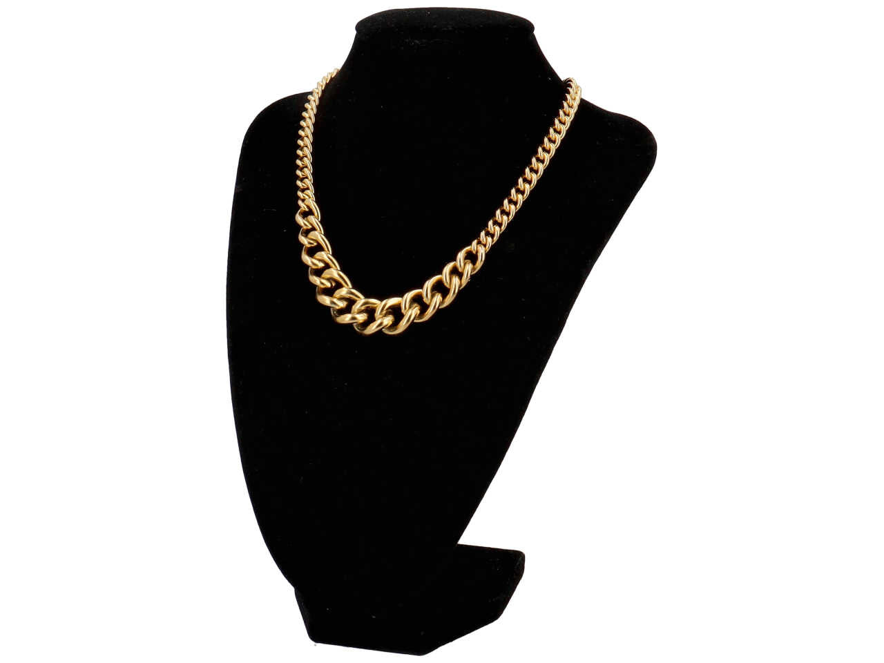 Collana catena groumette con anelli grandi oro
