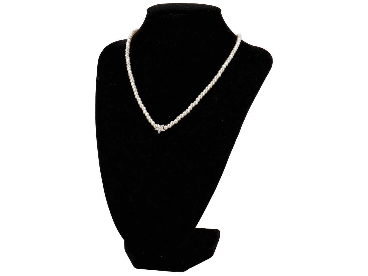 Collana perle e stelle con strass