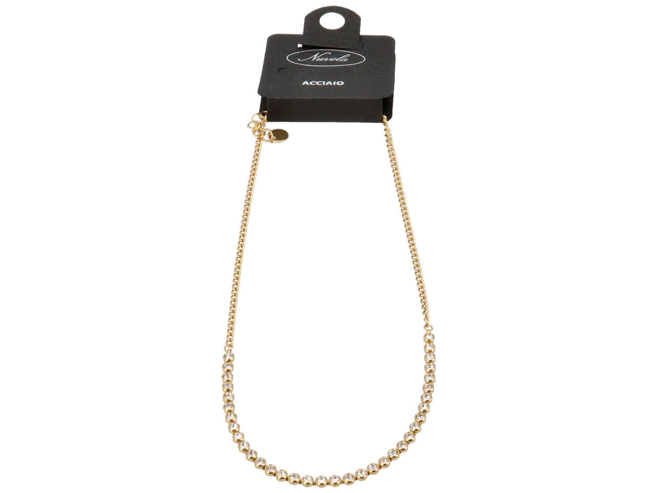 Collana oro zirconi con bordo
