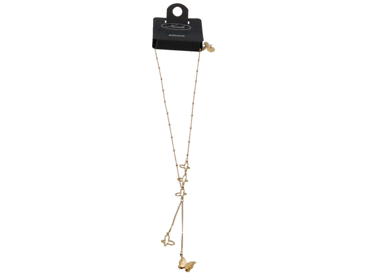 Collana filo oro con farfalle