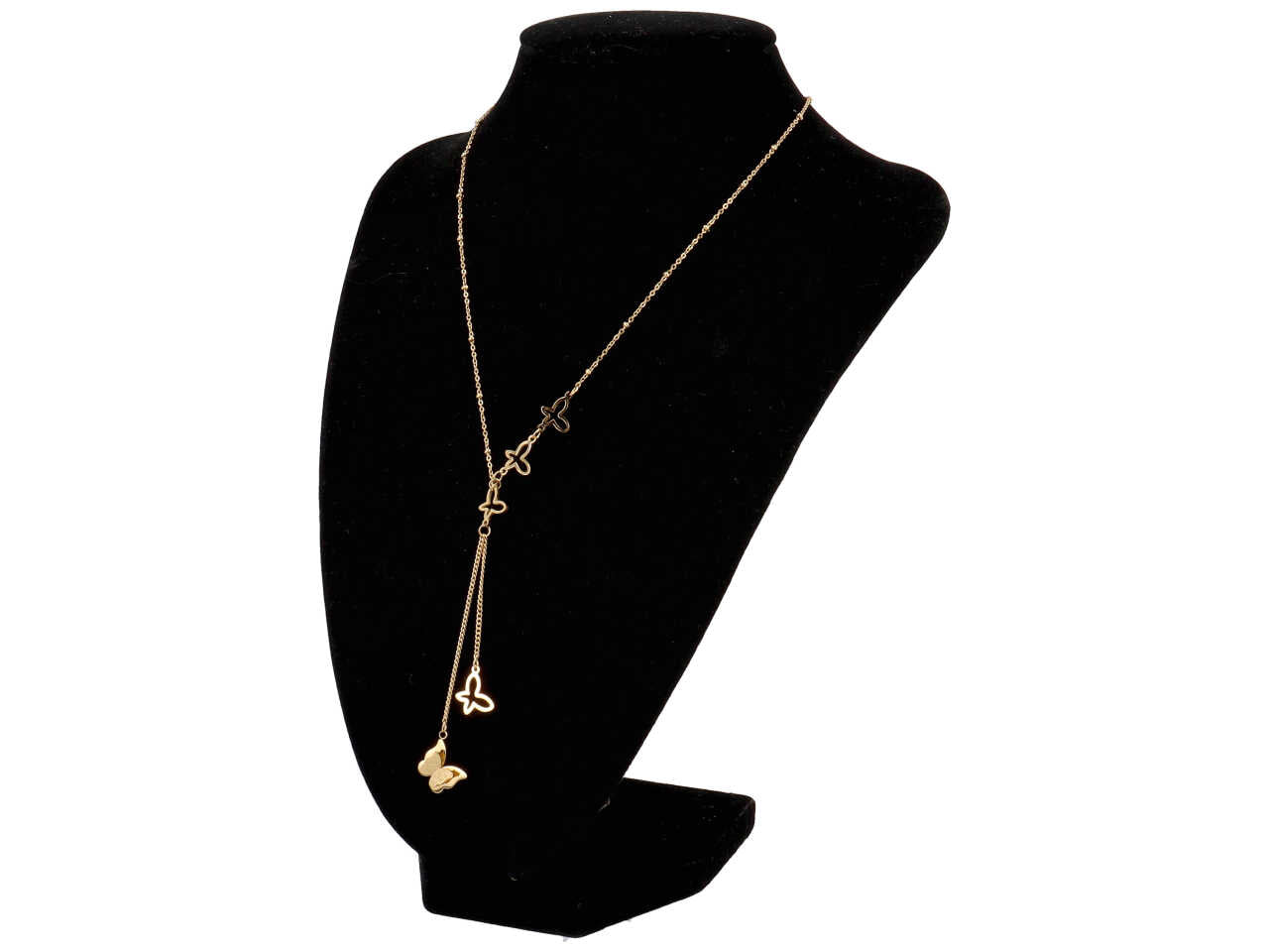 Collana filo oro con farfalle