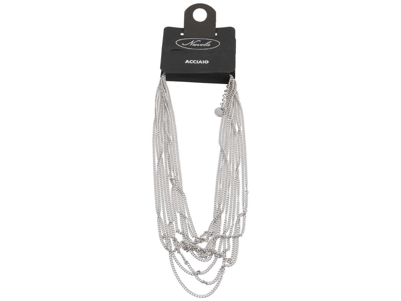 Collana corta multifilo argento