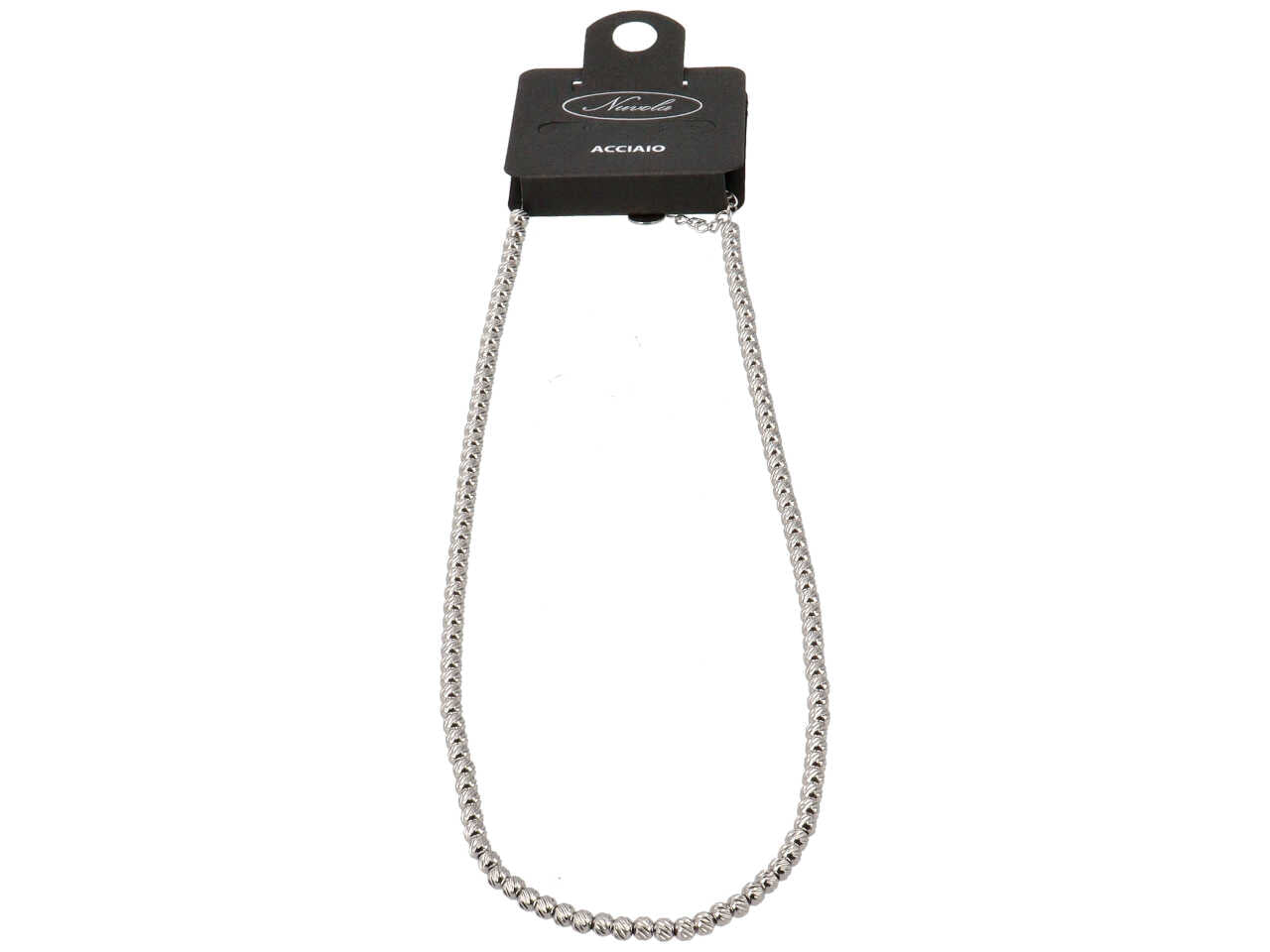 Collana con barilotti zigrinati