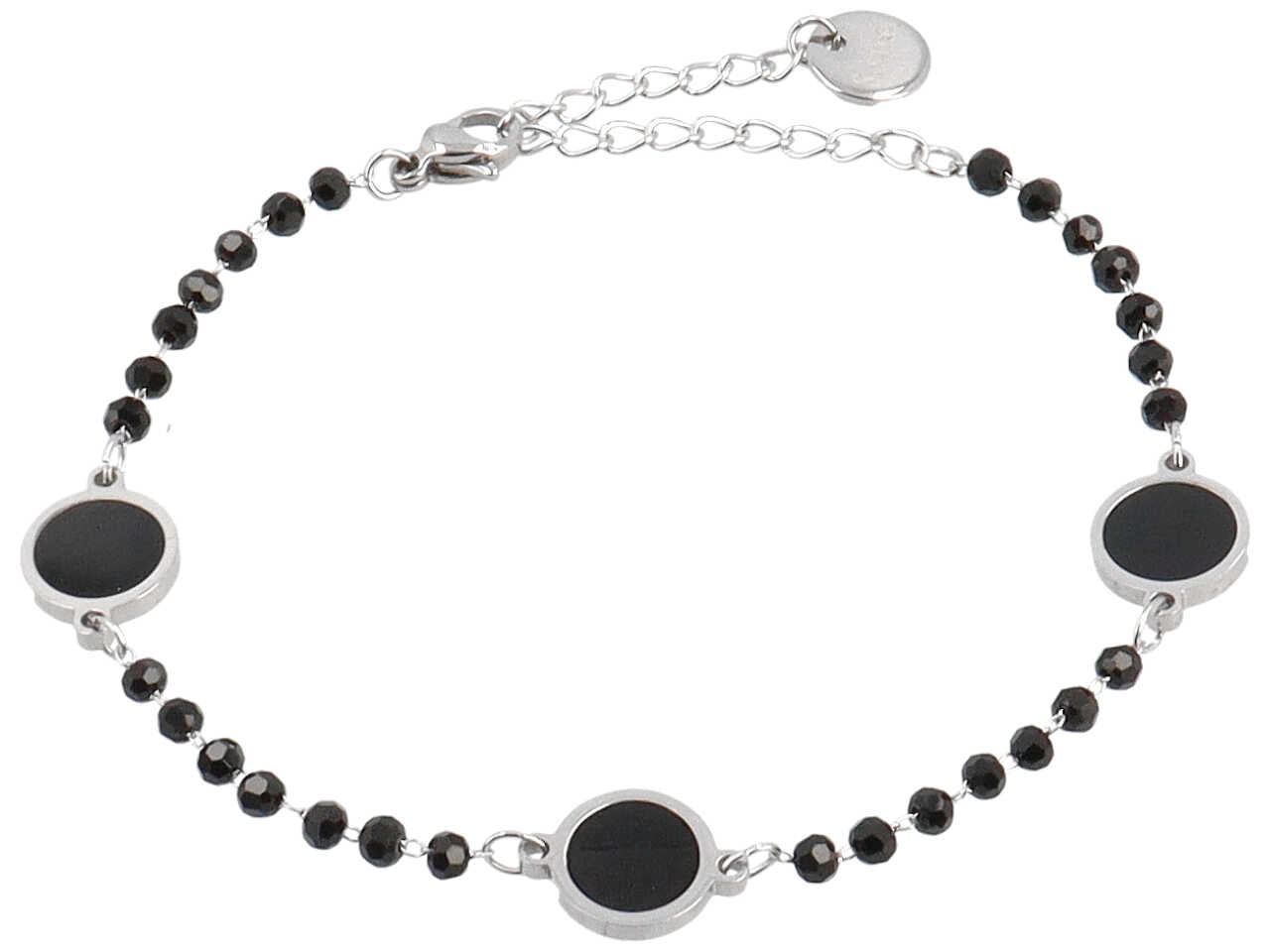 Bracciale cristalli neri 3tondi
