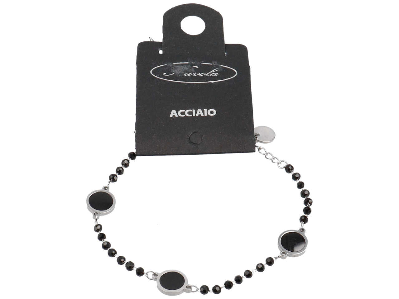Bracciale cristalli neri 3tondi