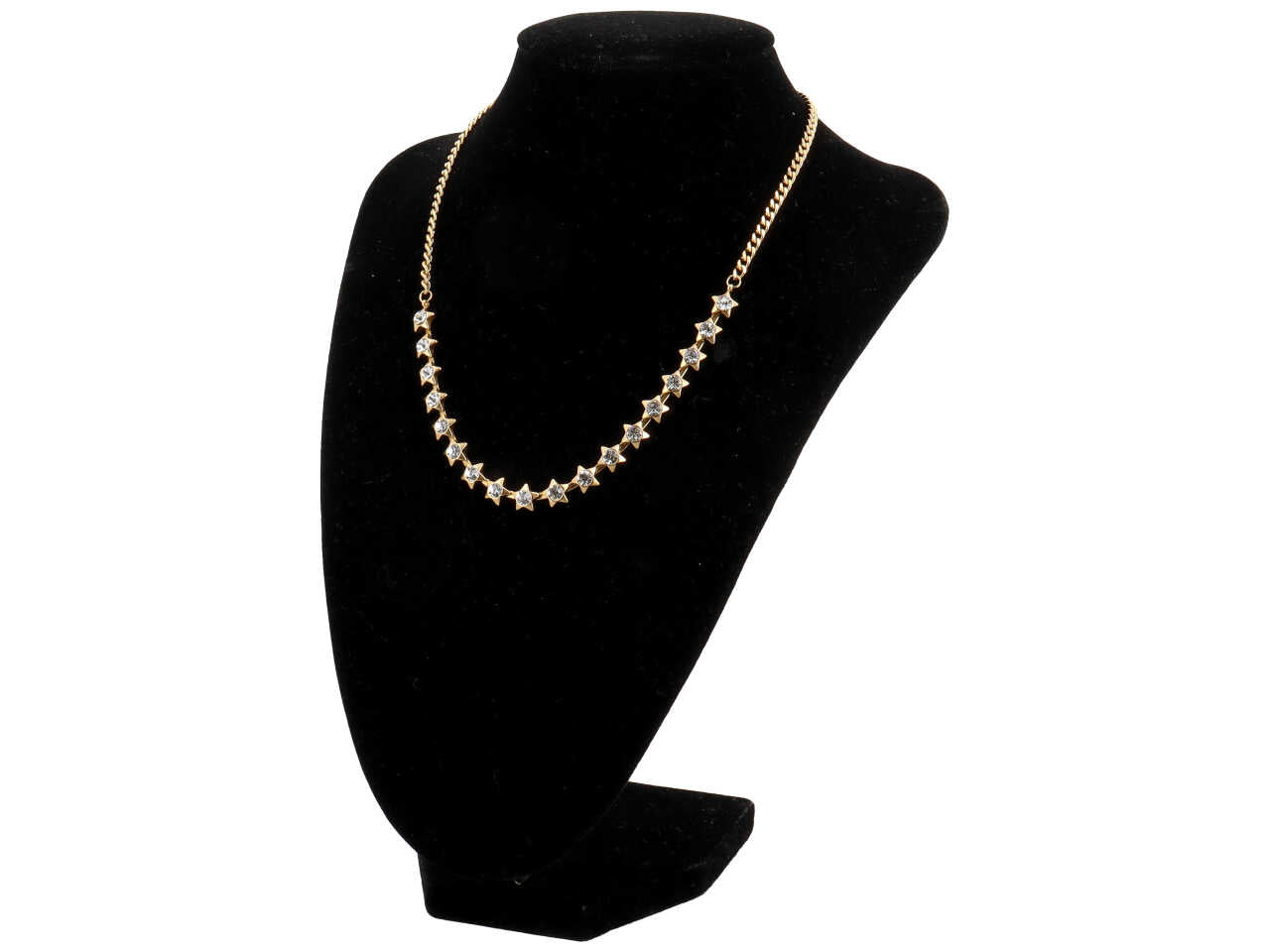 Collana oro groumette e cuori con rivoli bordati