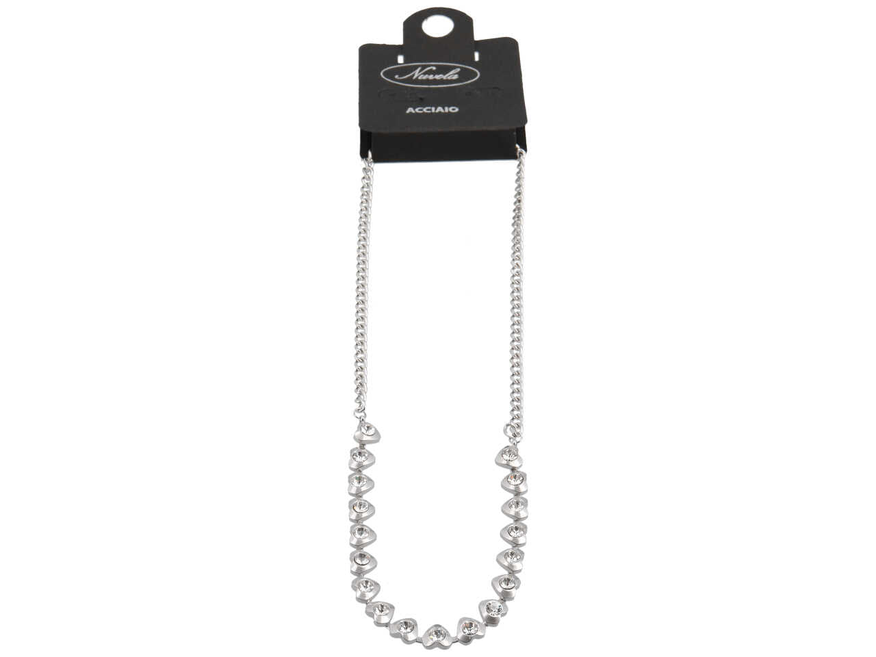 Collana groumette e cuori con rivoli bordati
