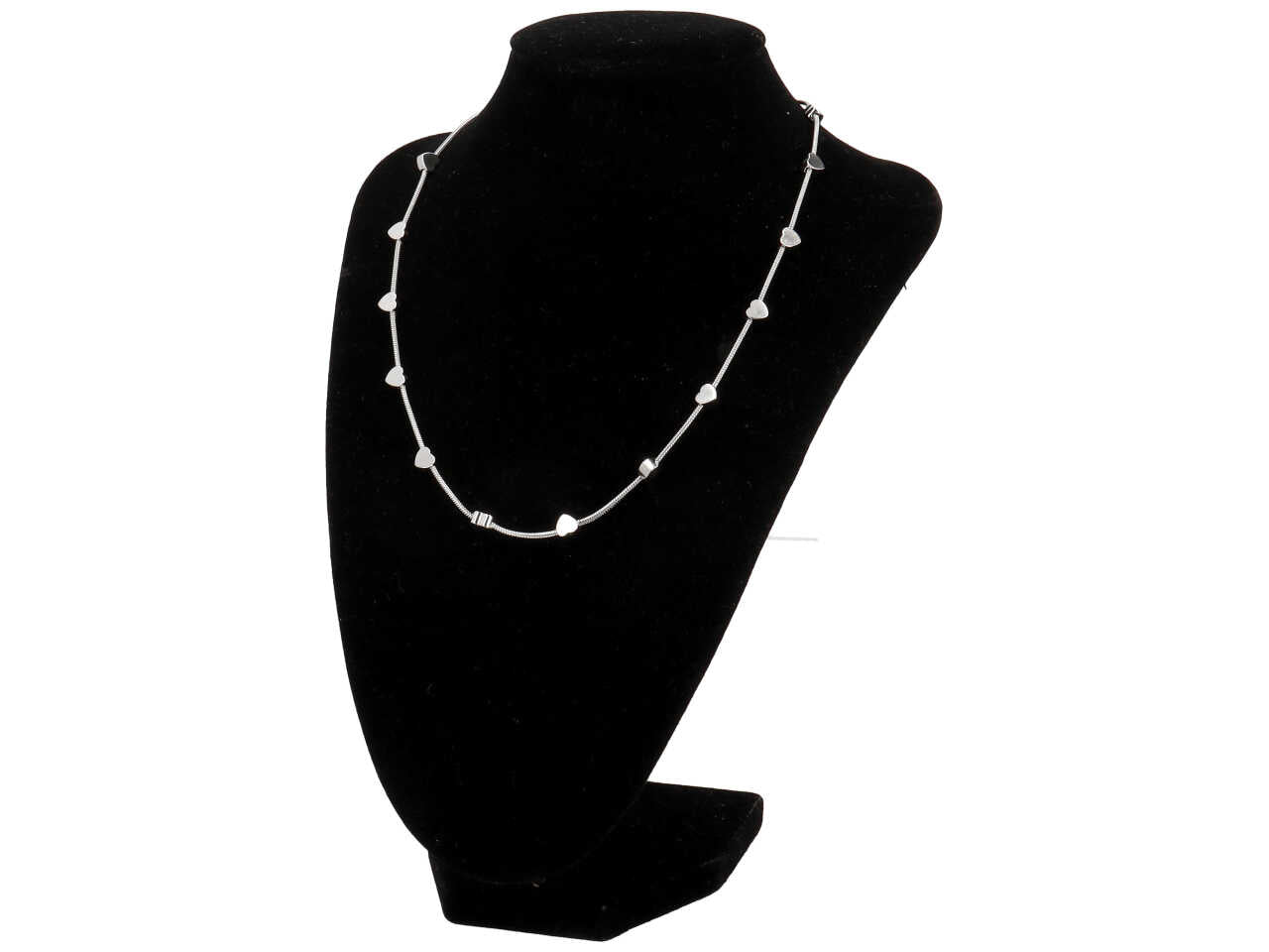 Collana coda di topo con cuori alterni