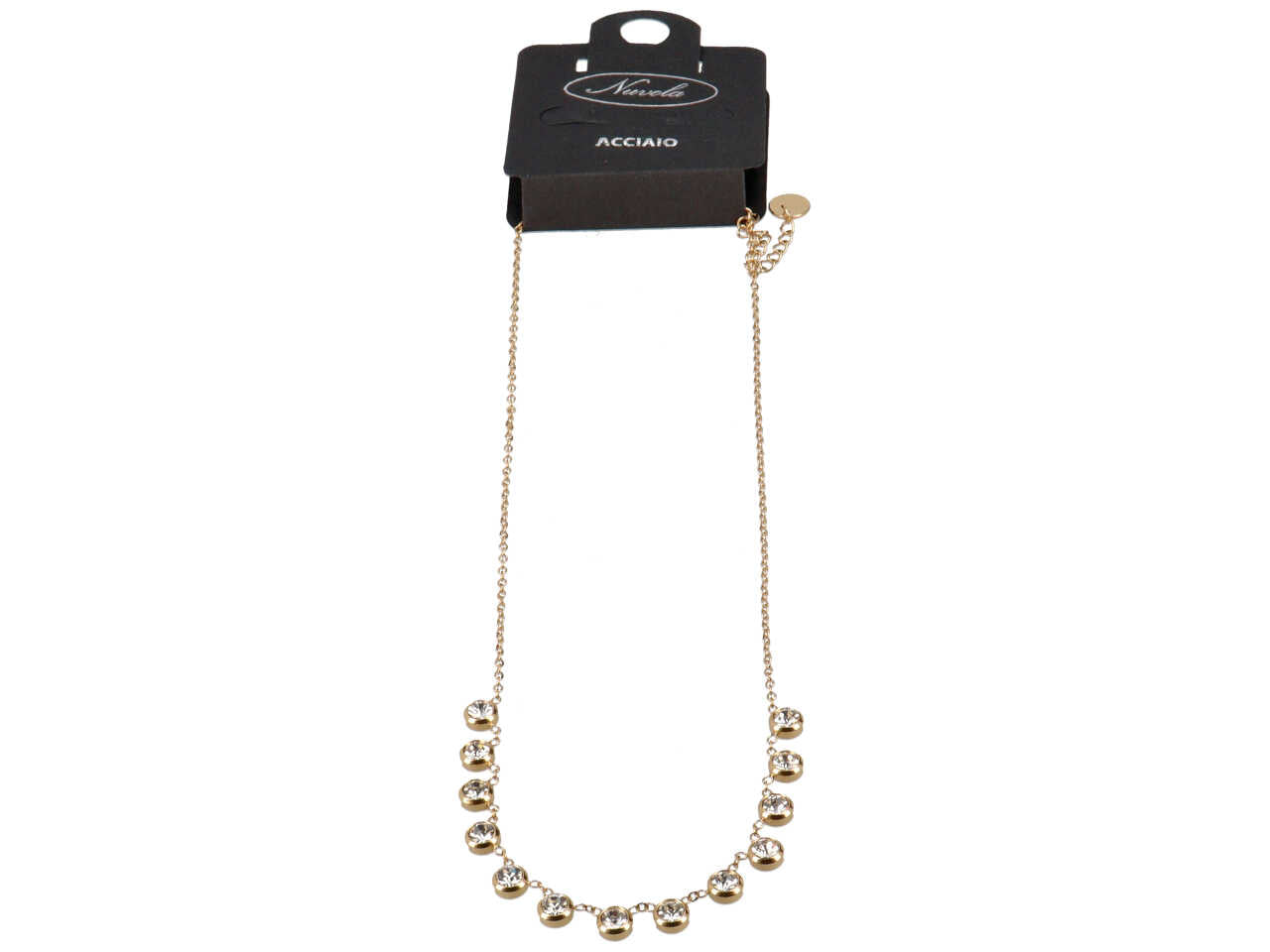 Collana oro con zirconi grandi multicolor