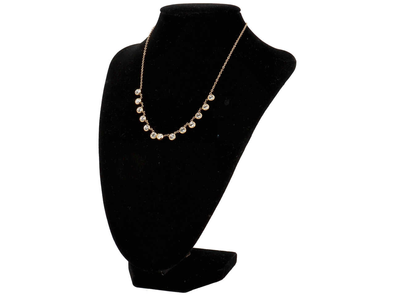 Collana oro con zirconi grandi multicolor