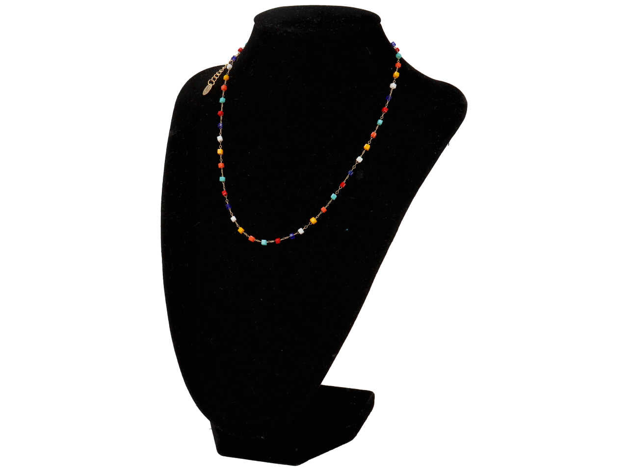 Collana oro con cubi multicolor