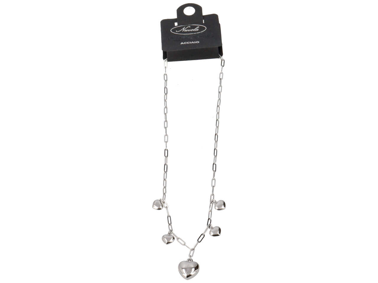 Collana con 5 cuori bombati