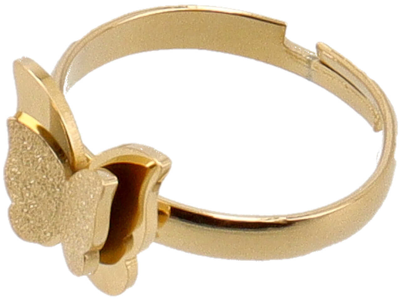 Anello oro regolabile con farfalla