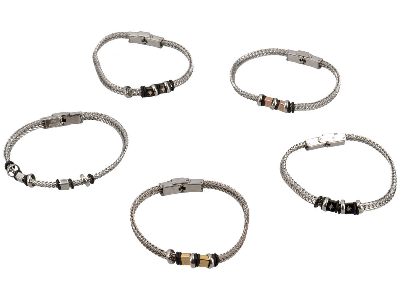 Bracciale groumette 2 cubi rosa
