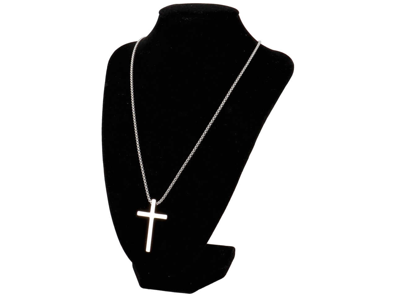 Collana lunga con croce lucida