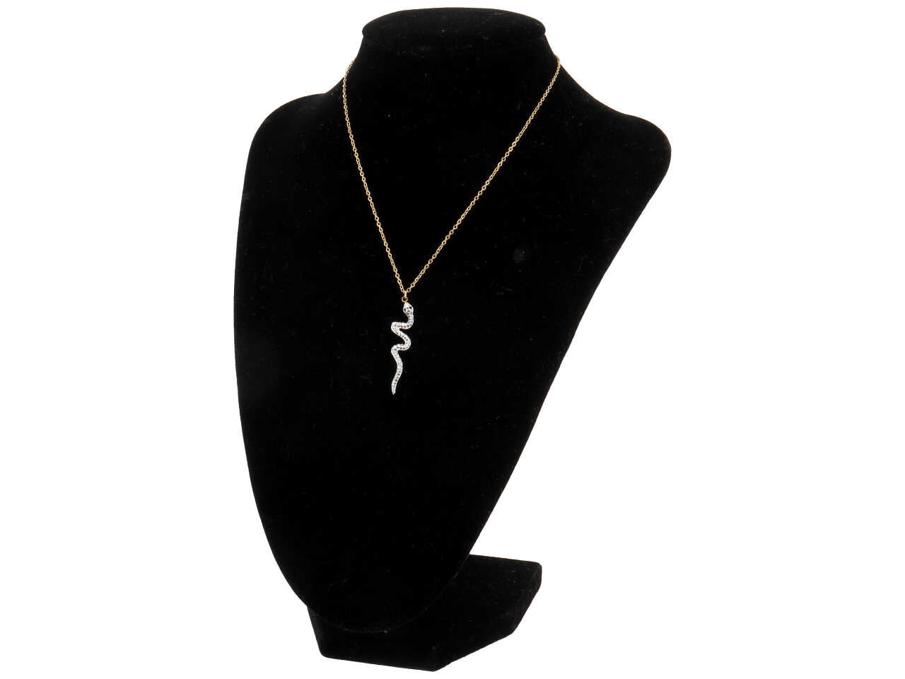 Collana c/serpente strass oro