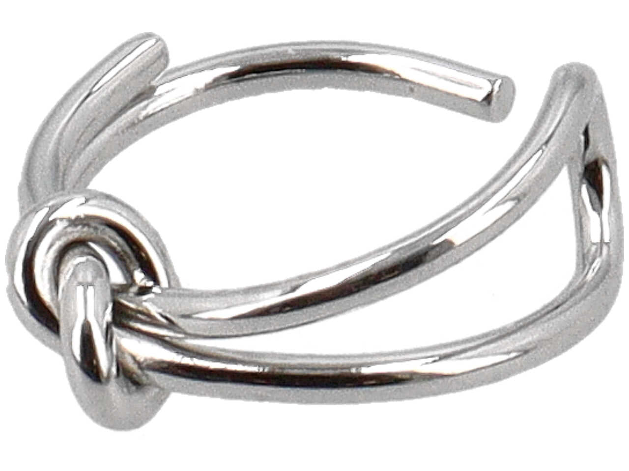 Anello in acciaio 2 fili regolabile con nodo