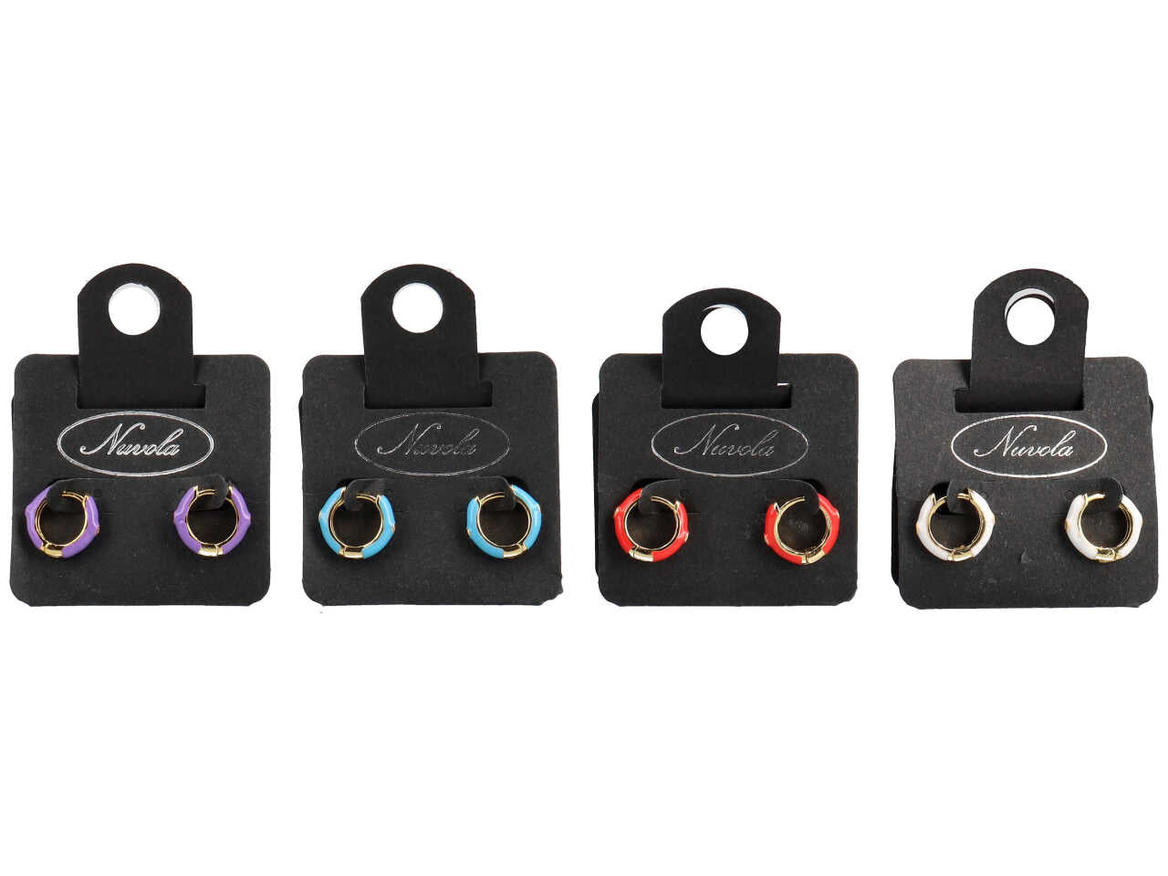 Orecchini 10mm colorati c/zircone