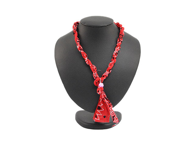 Collana stoffa e fiore