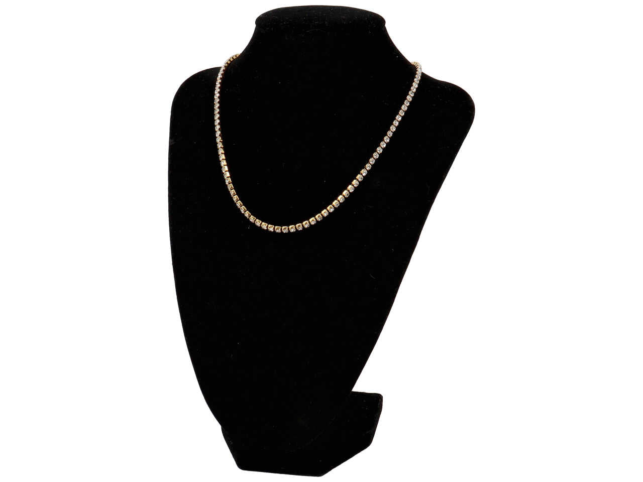 Collana acciaio tennis oro