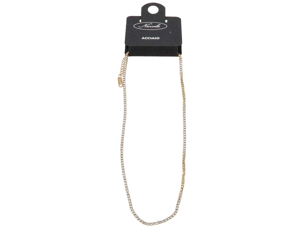 Collana acciaio tennis 2mm oro