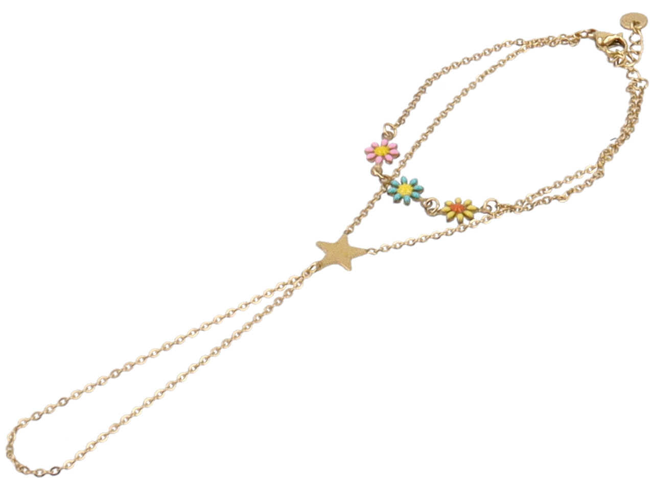 Baciamano con 3 margherite e stelle oro