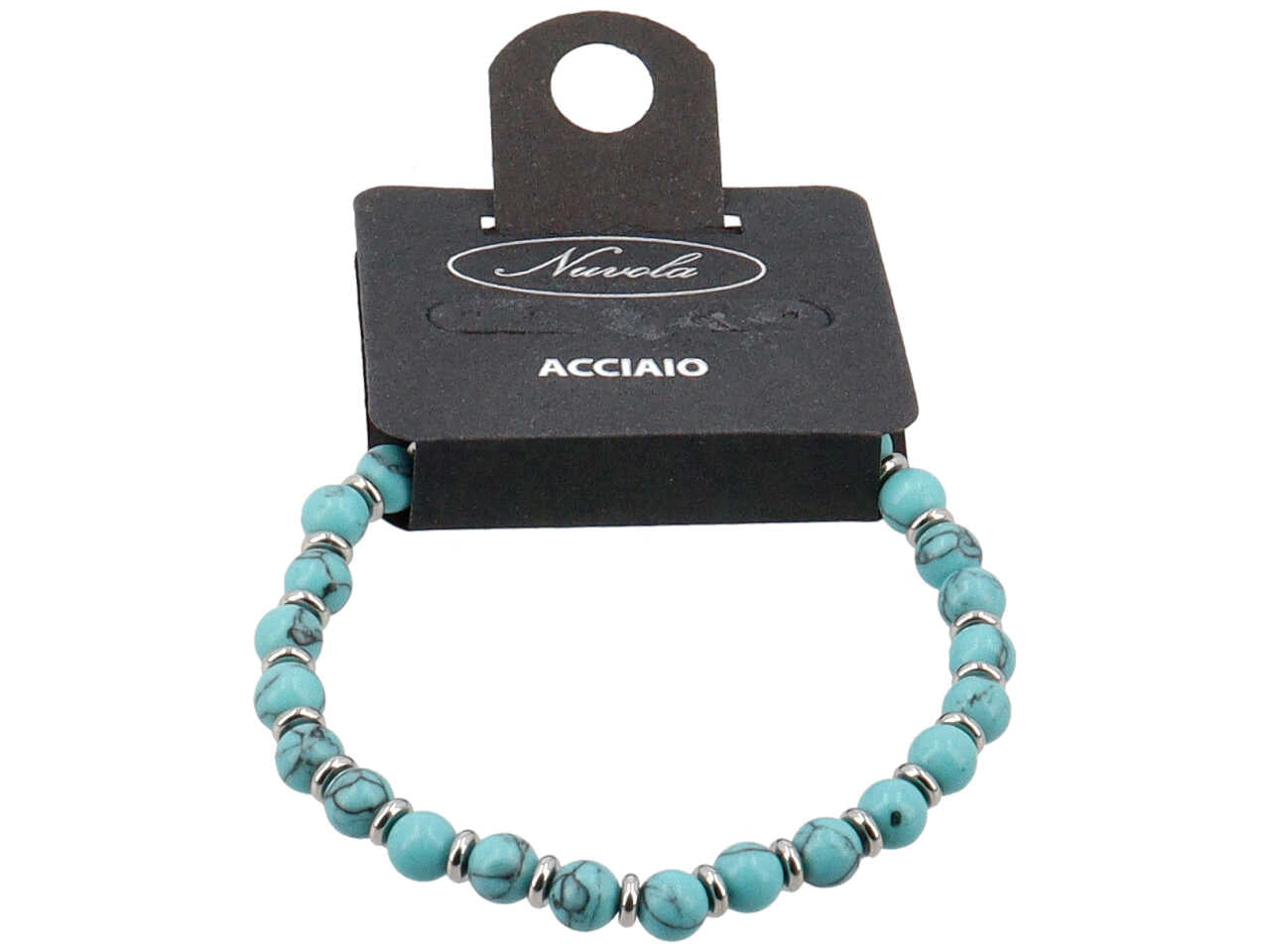 Bracciale uomo elastico con sfere in vetro assortite