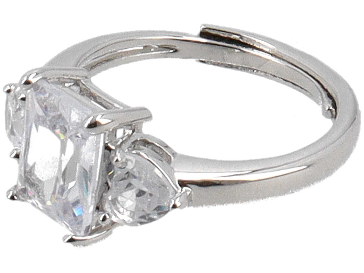 Anello ottone con cristalli rettangolari